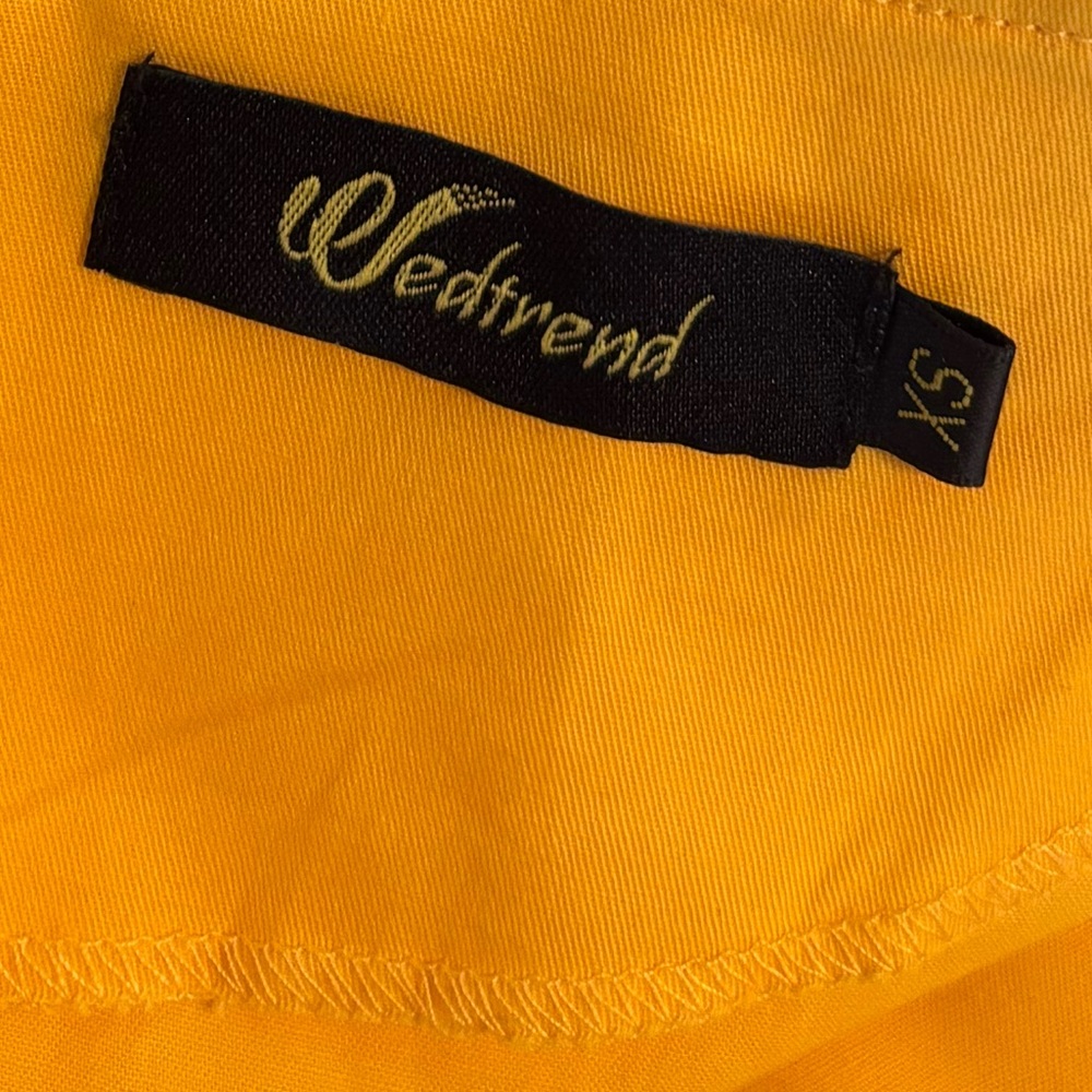FINAL! BEAUTIFUL! RICH LEMON YELLOW BOAT NECK MID LENGTH DRESS ROCKABILLY TRAD - Picture 8 of 9